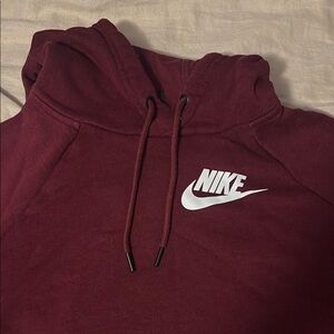 Nike Burgundy Hoodie with White Logo